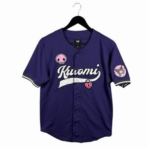 Kuromi Baseball Jersey Sanrio Adult XS Purple Button Down